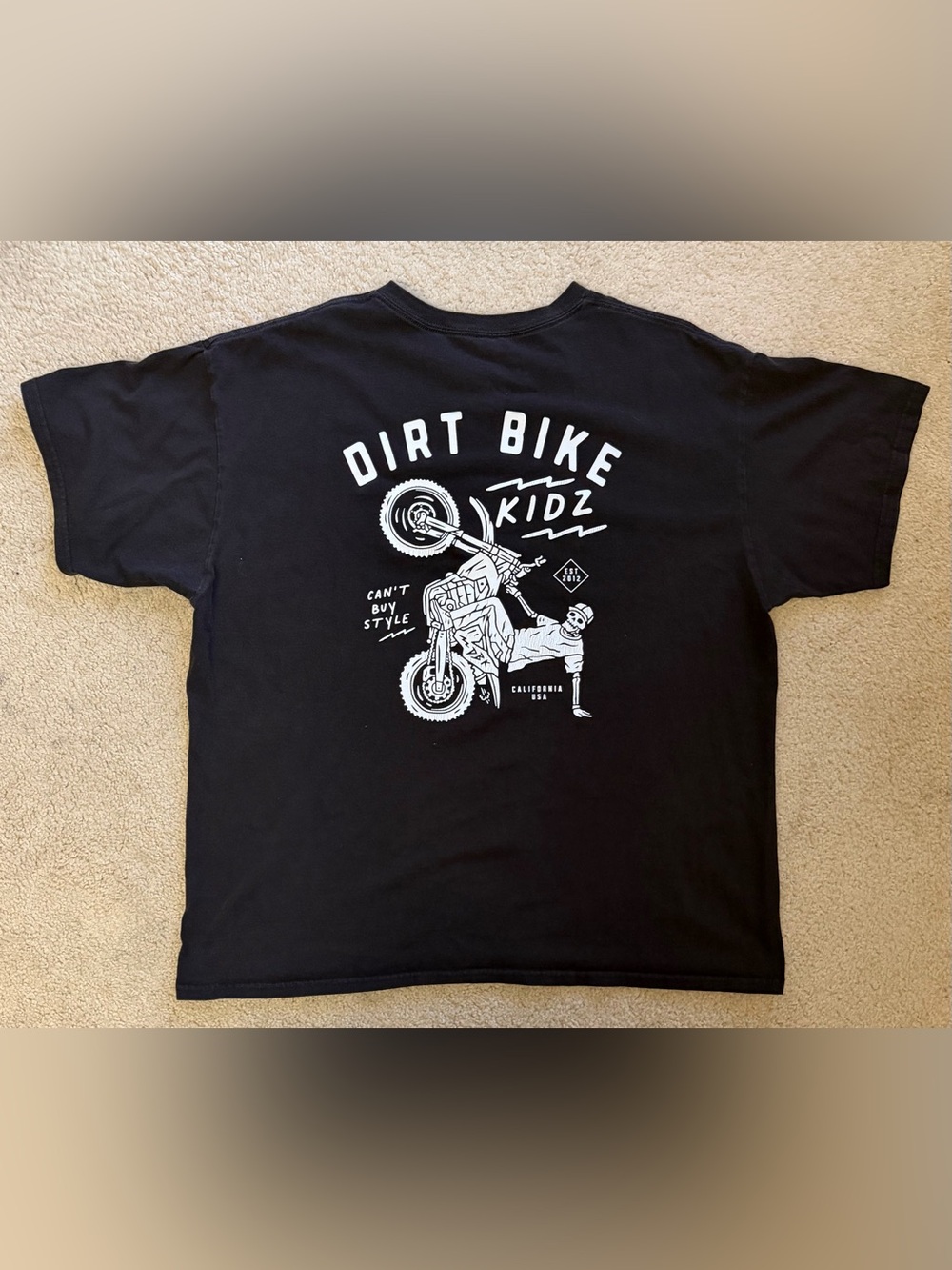 Dirt Bike Kidz Can’t Buy Style Graphic Tee 2XL Black Moto